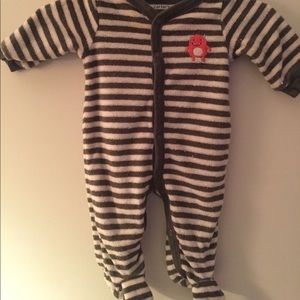 Newborn baby green & tan monster sleeper by Carter
